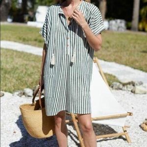 EMERSON FRY BAJA CAFTAN - MOSS STRIPE (xs/s)